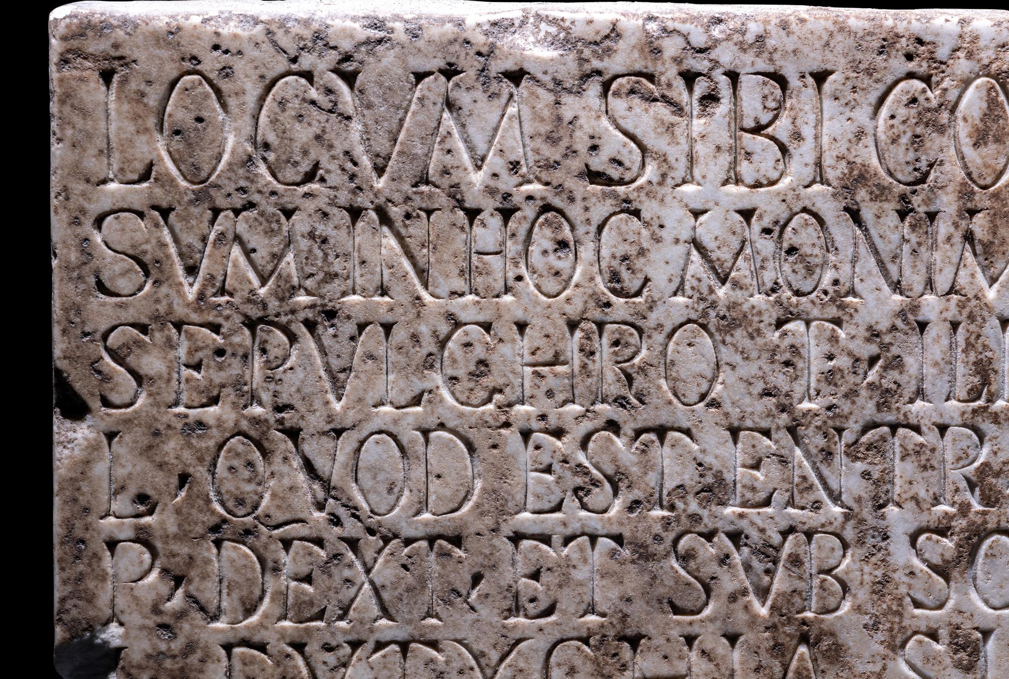 A Roman Marble Commemorative Plaque