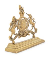 An English Brass Armorial Doorstop