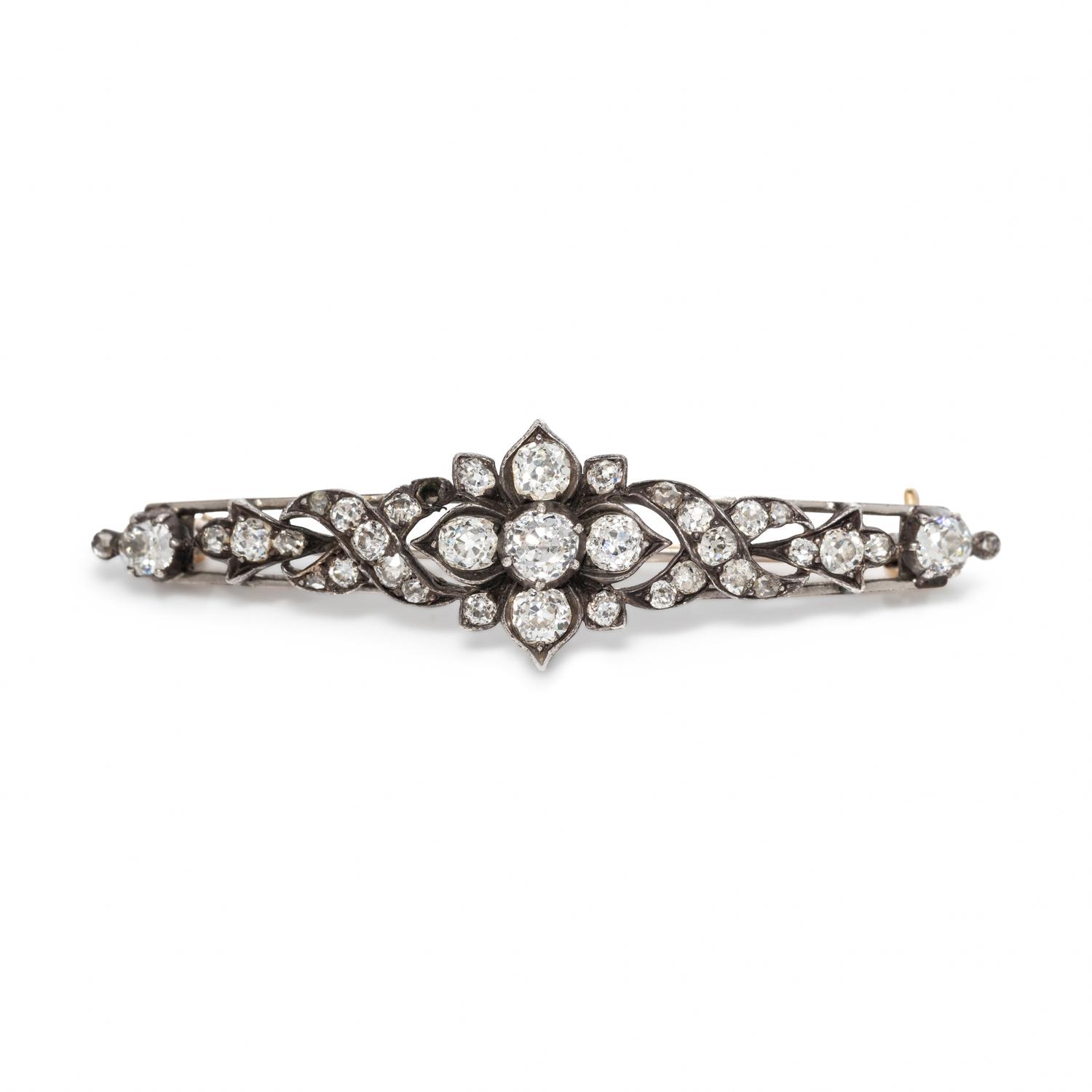 ANTIQUE, DIAMOND BROOCH