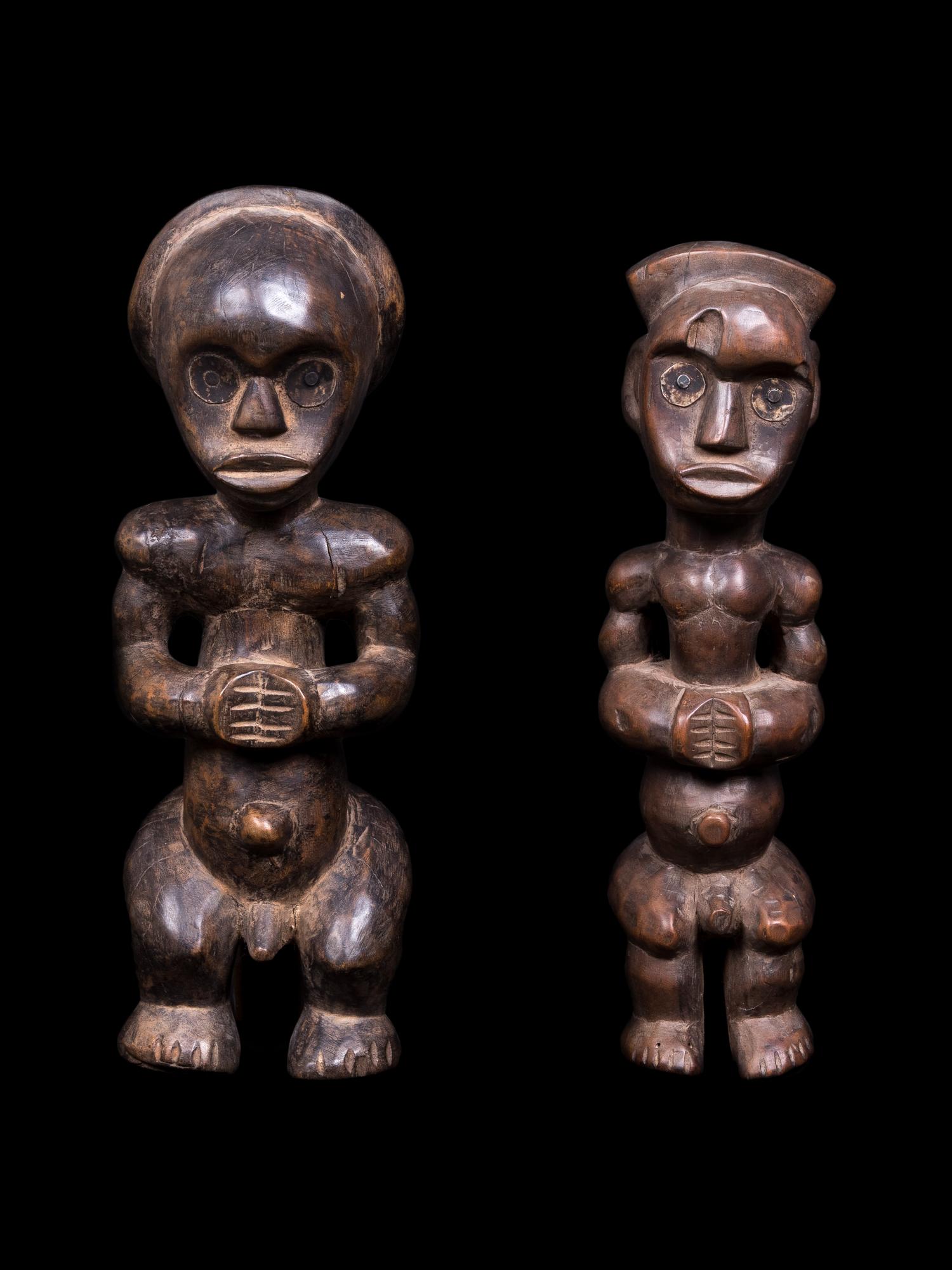 Two Fang Wood Figures