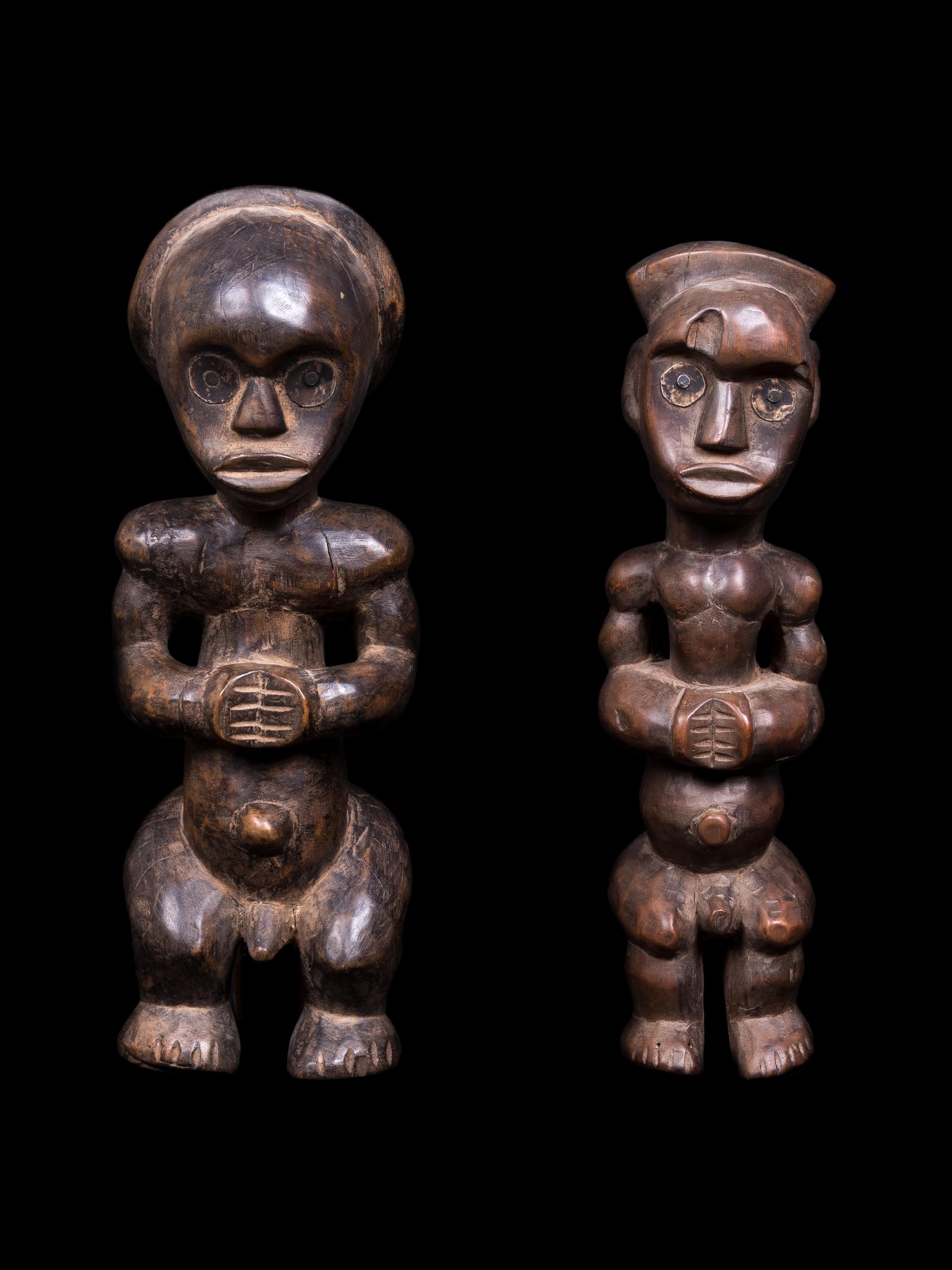 Two Fang Wood Figures