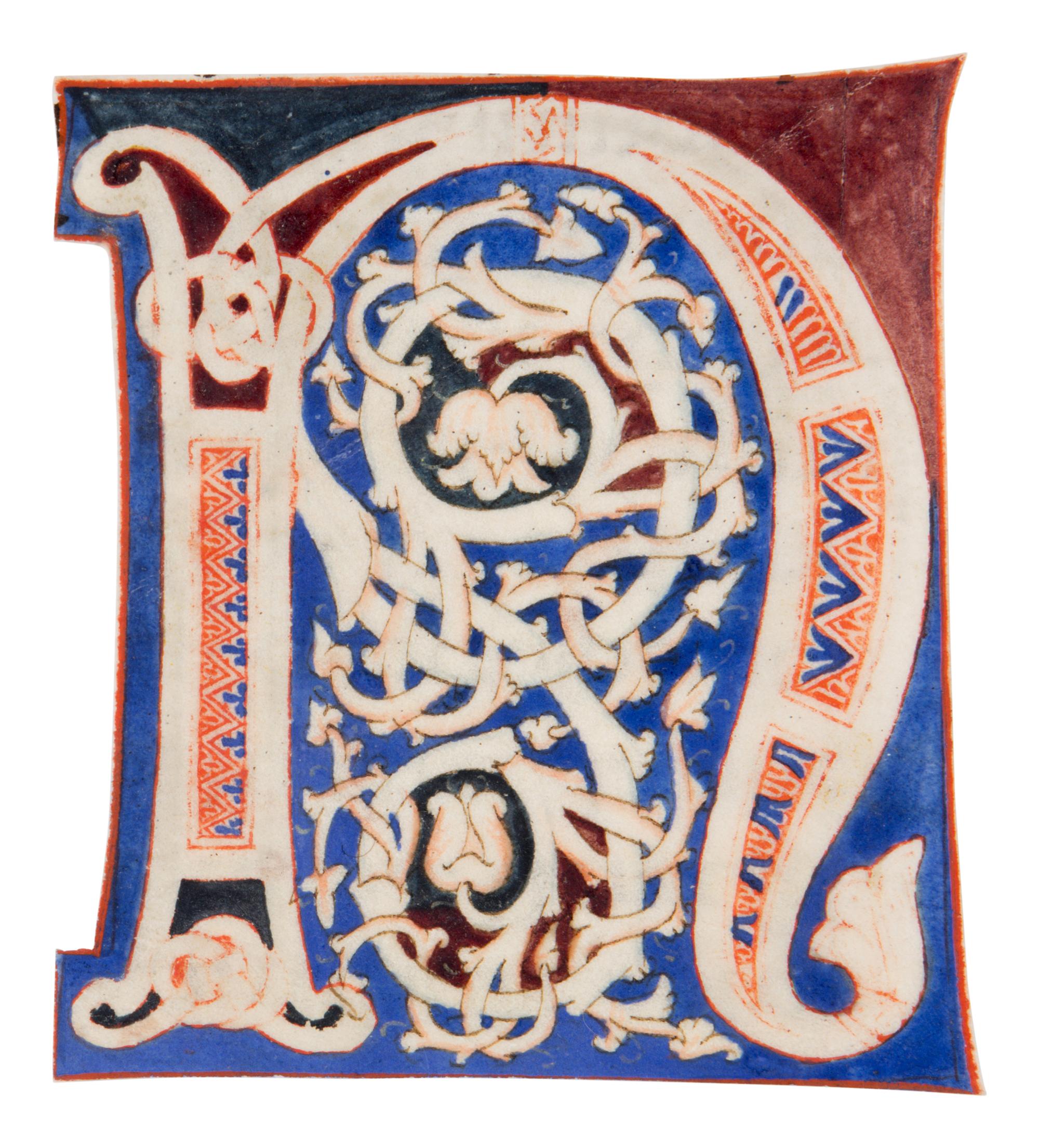 TUSCAN ILLUMINATOR Decorated initial ‘N’ from an Atlantic Bible, in Latin, illuminated manuscript on parchment [Italy, Tuscany, c. 1175–1200]