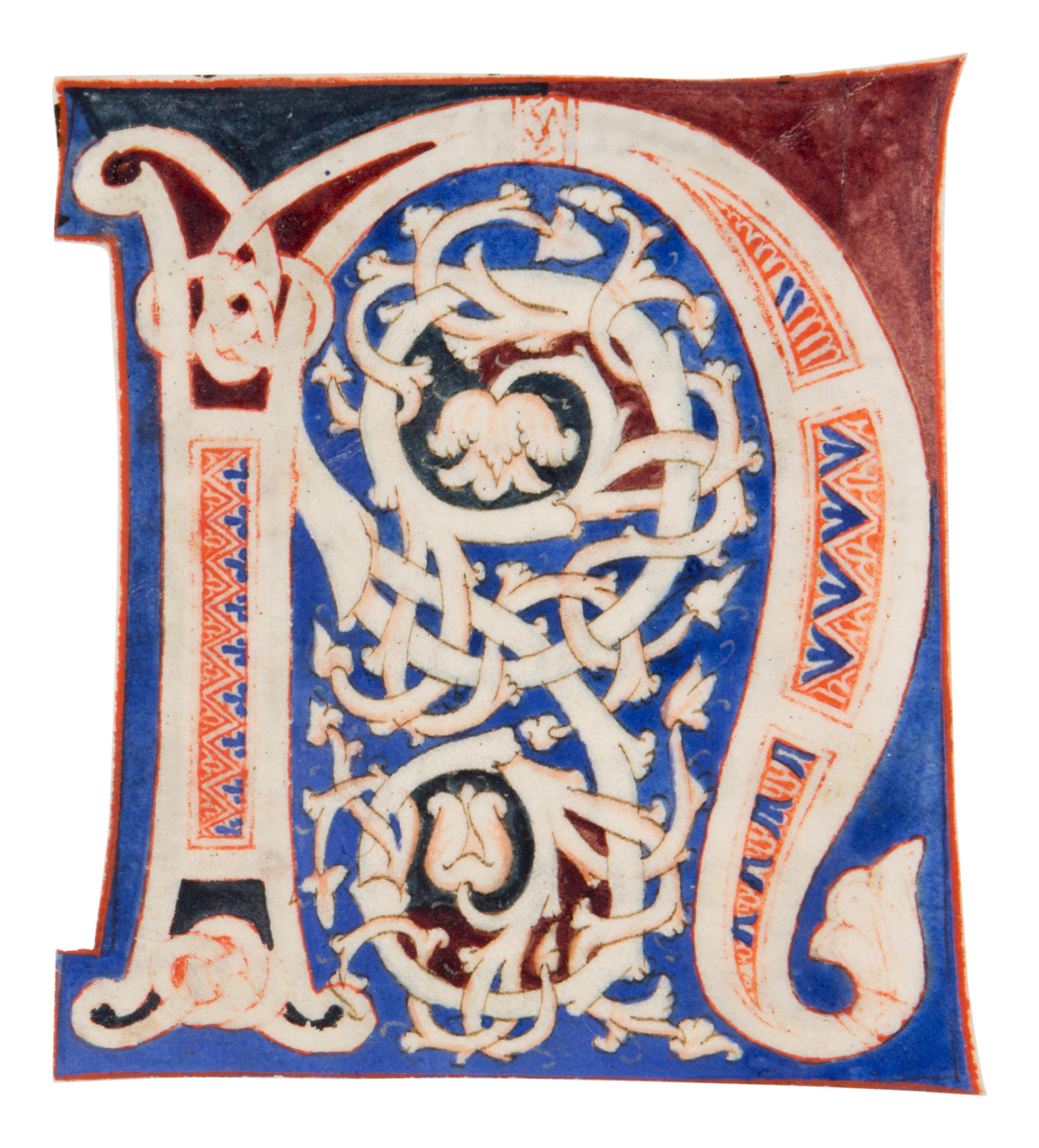 TUSCAN ILLUMINATOR Decorated initial ‘N’ from an Atlantic Bible, in Latin, illuminated manuscript on parchment [Italy, Tuscany, c. 1175–1200]