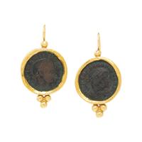 YELLOW GOLD AND COIN EARRINGS