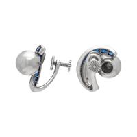 PLATINUM AND SAPPHIRE EARCLIPS
