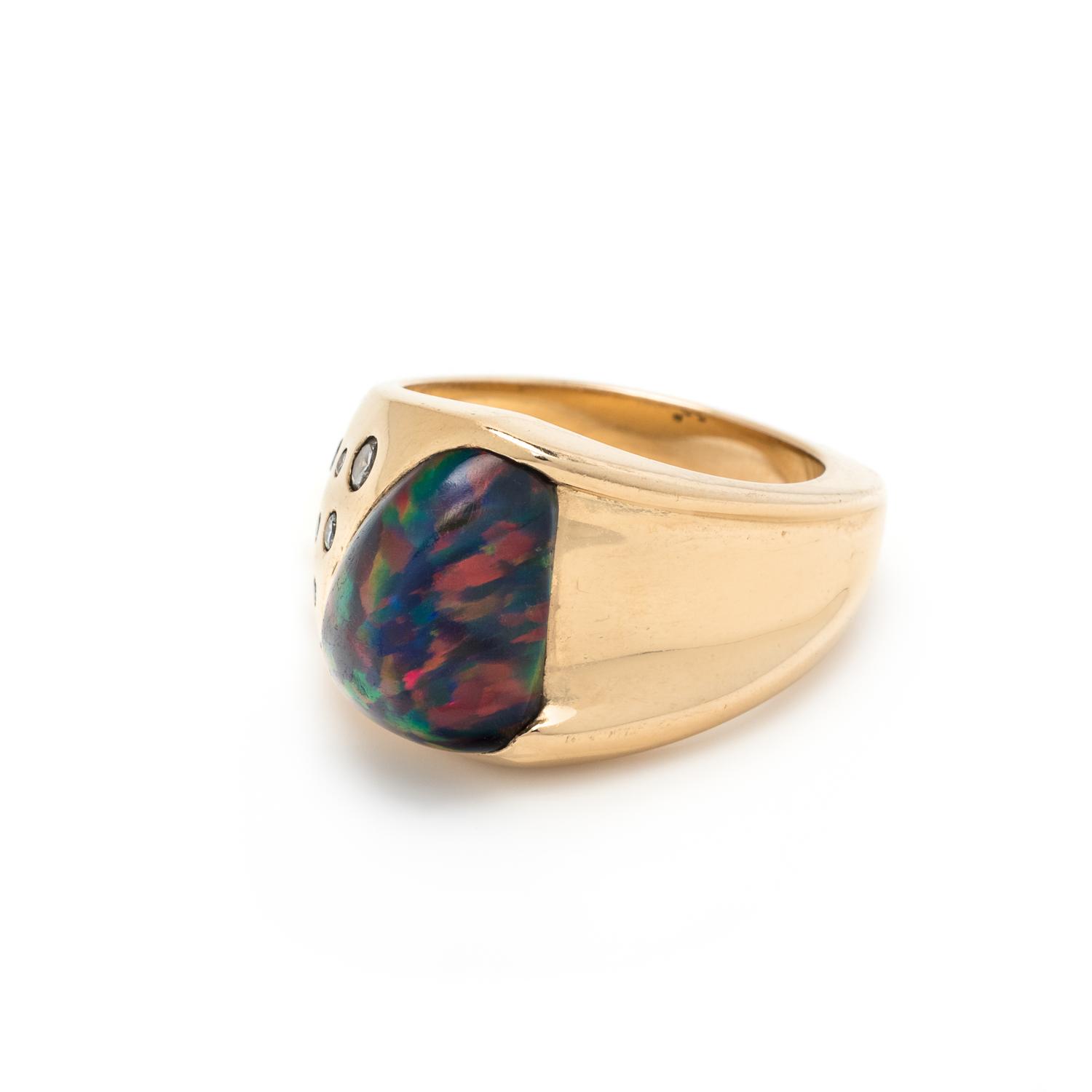 OPAL AND DIAMOND RING