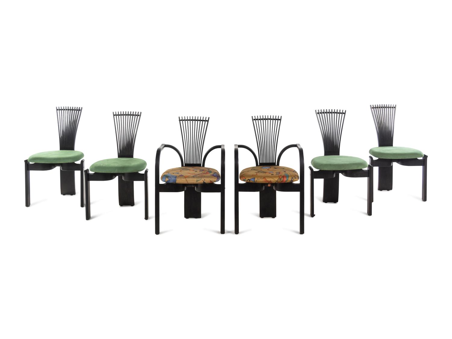 A Set of Two Westnofa Armchairs and Four Westnofa Dining Chairs