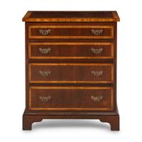 A George III Style Mahogany and Satinwood Chest of Drawers