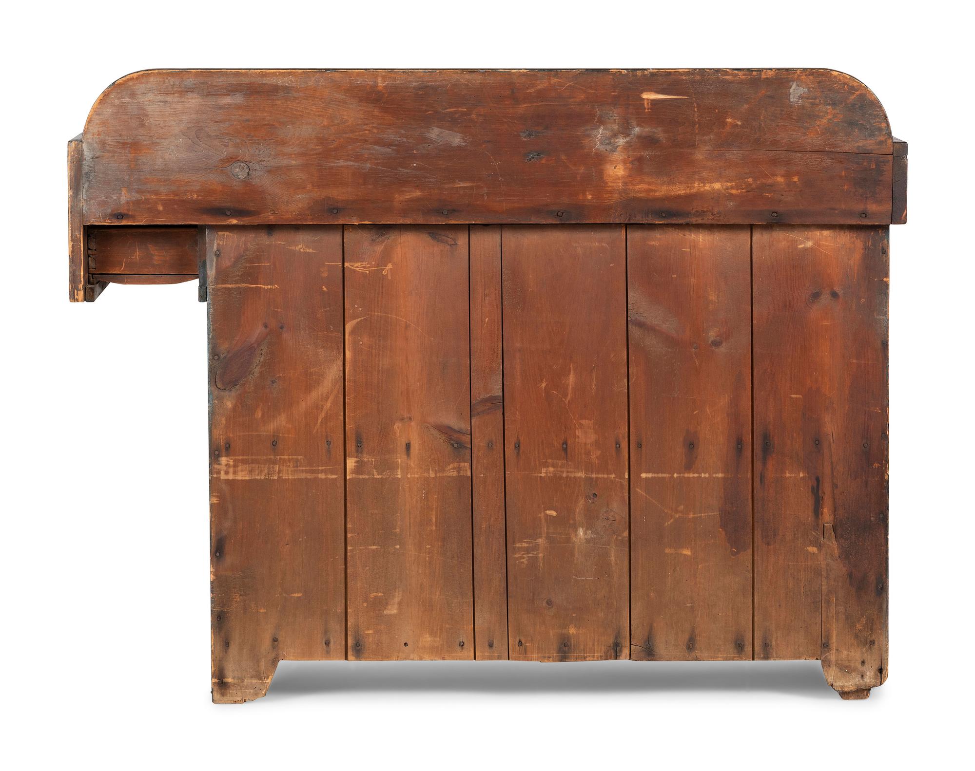 A Country Blue Painted Pine Dry Sink