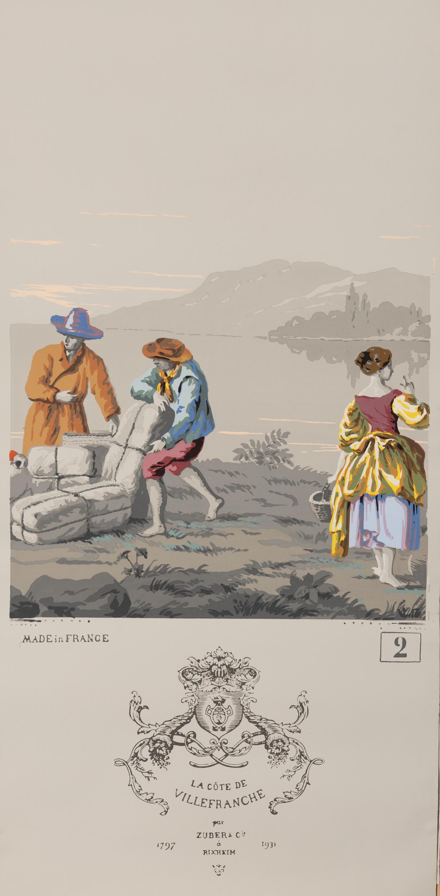A Complete Set of Fourteen Zuber et Cie. La Cote de Villefranche Wallpaper Panels