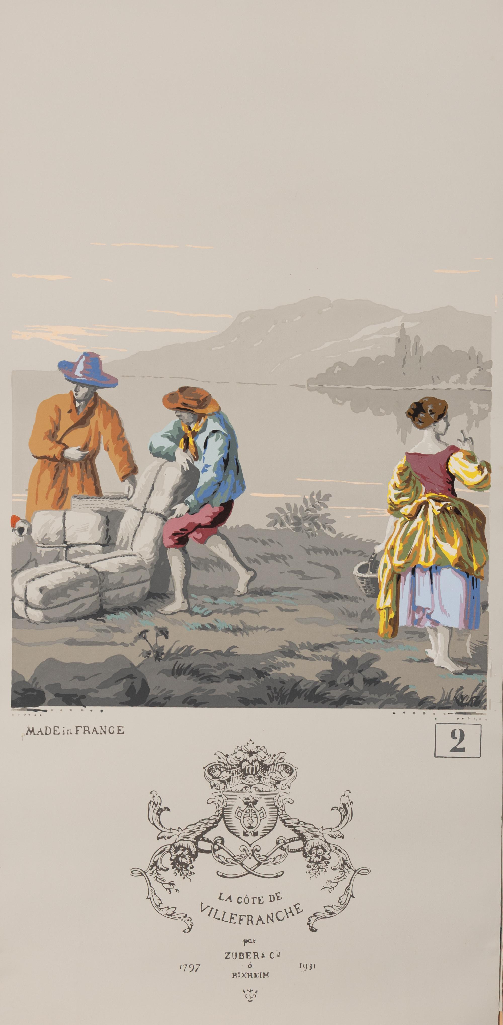 A Complete Set of Fourteen Zuber et Cie. La Cote de Villefranche Wallpaper Panels