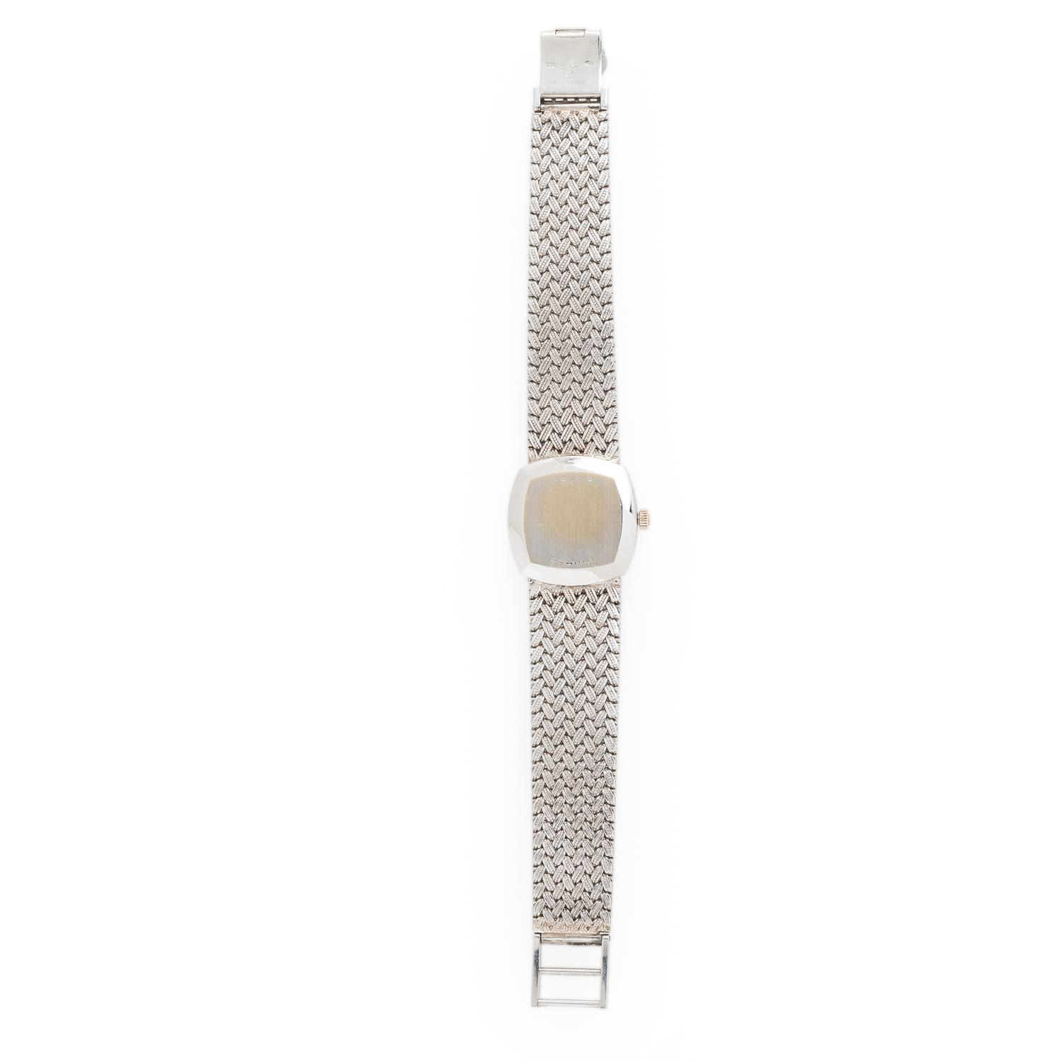 Cartier, 18K White Gold Watch with Diamond Bezel and Integrated Bracelet