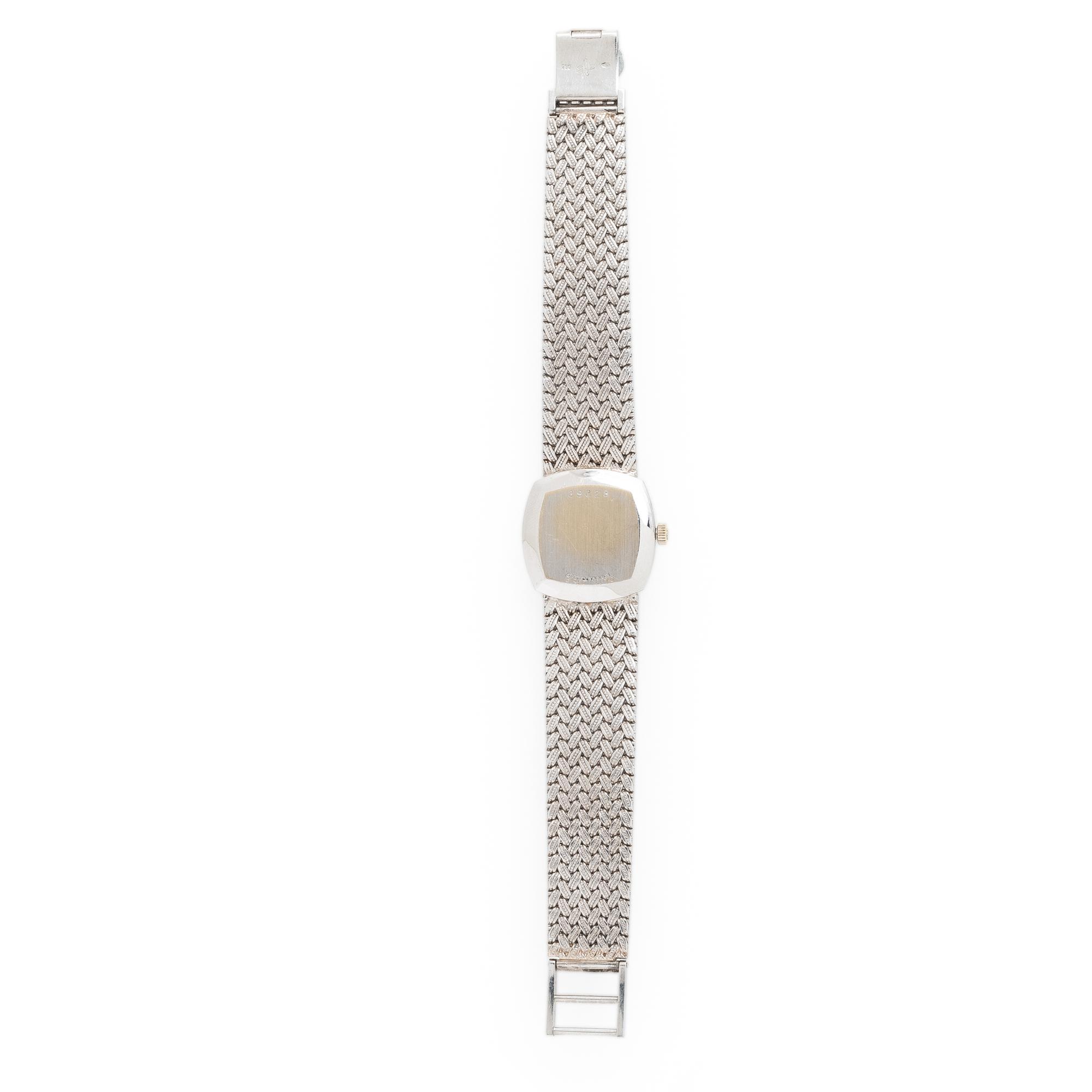 Cartier, 18K White Gold Watch with Diamond Bezel and Integrated Bracelet