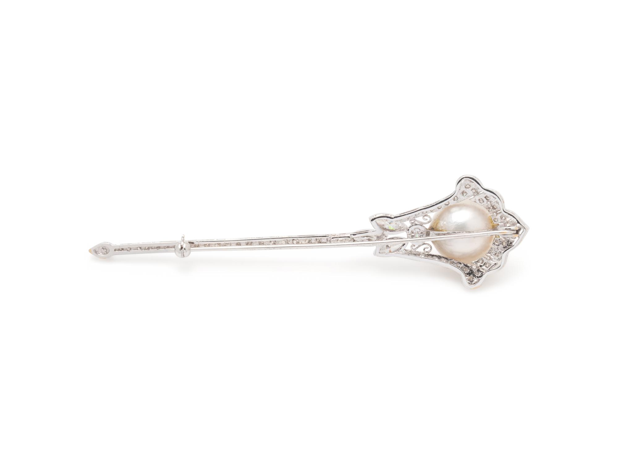 CULTURED SOUTH SEA PEARL AND DIAMOND BROOCH