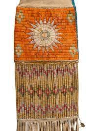 Hidatsa Quilled Hide Tobacco Bag