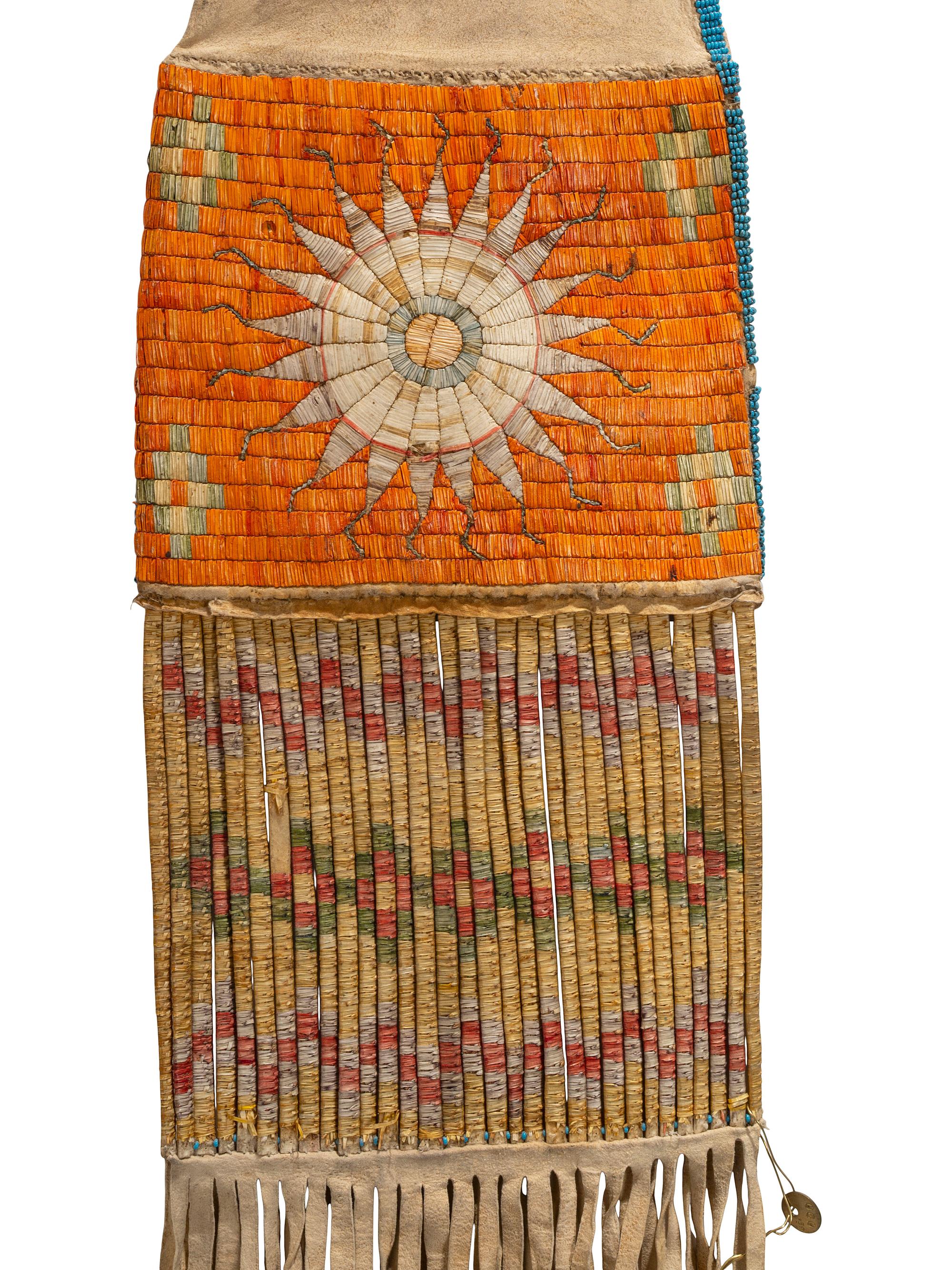 Hidatsa Quilled Hide Tobacco Bag