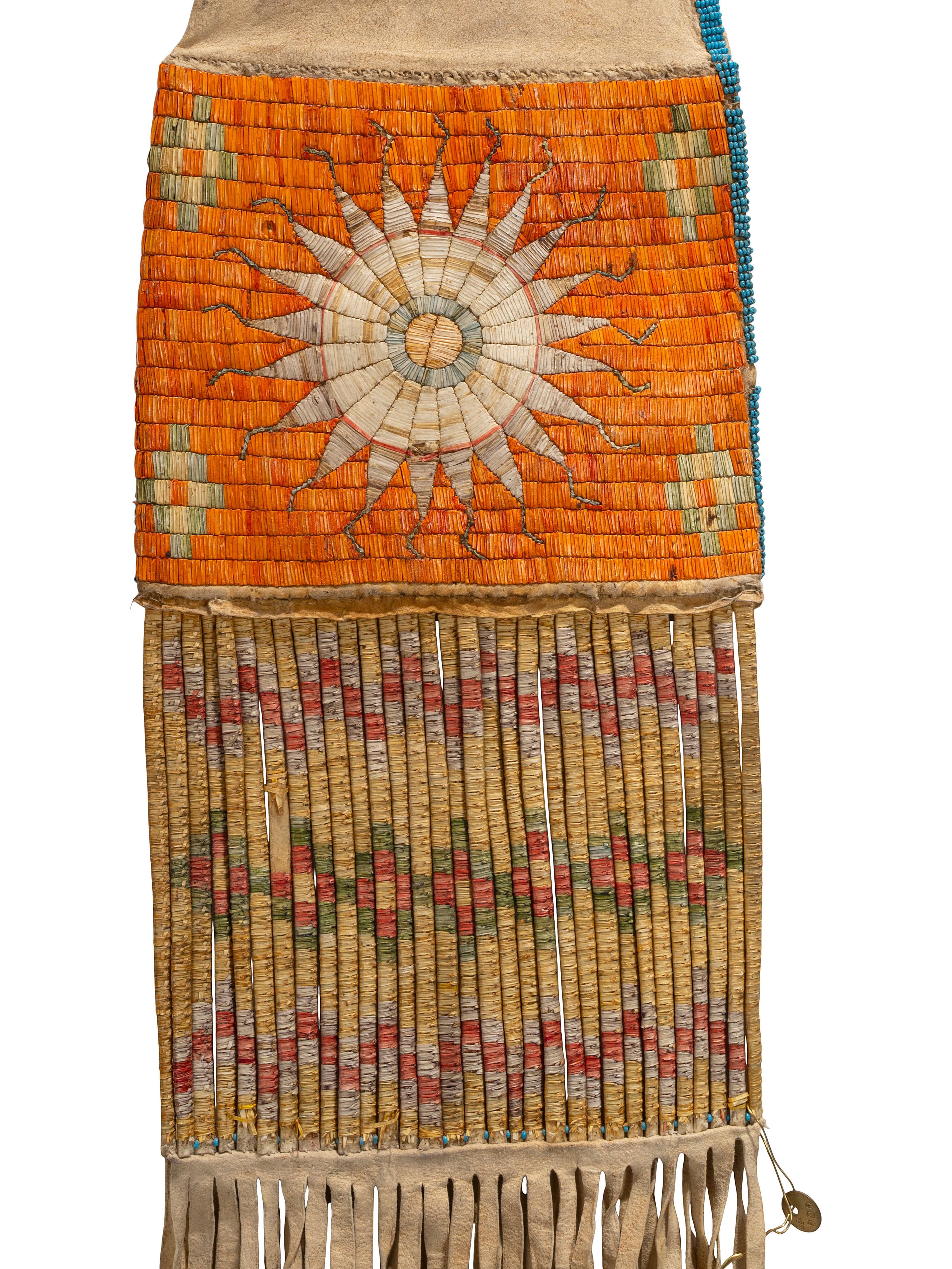 Hidatsa Quilled Hide Tobacco Bag