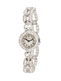 TIFFANY & CO., ANTIQUE, DIAMOND AND PLATINUM WATCH