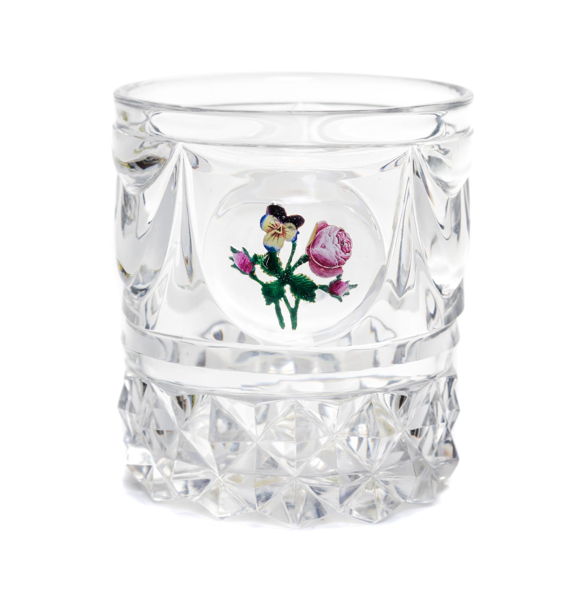 A Baccarat Enameled Glass Tumbler Height 3 1/2 inches. — 19TH CENTURY