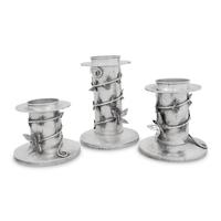 A Set of Three Mexican Silver Graduated Candlesticks