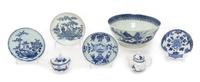 A Collection of Chinese Export Porcelain Table Articles Diameter of first 8 inches.