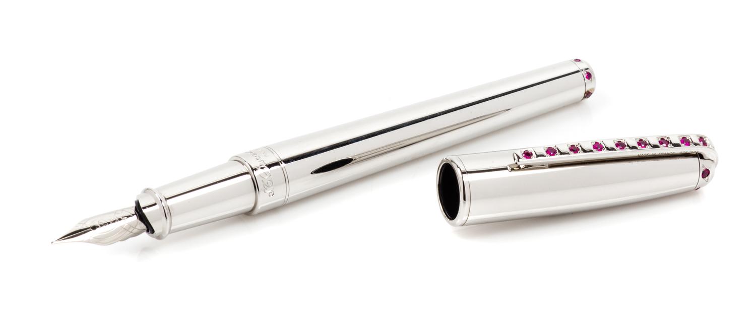 An S.T. Dupont Sky and Fire: Fire Limited Edition Ruby-Inset Fountain Pen
