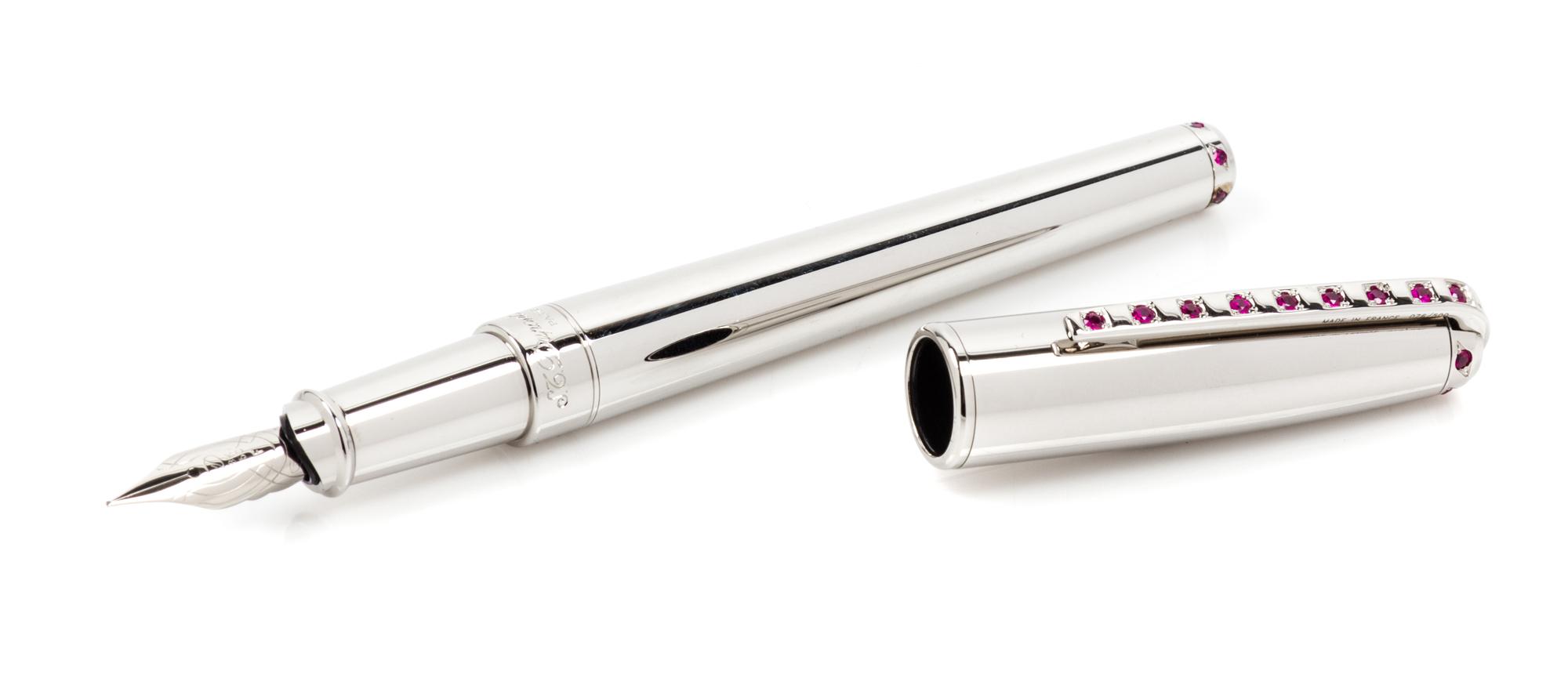 An S.T. Dupont Sky and Fire: Fire Limited Edition Ruby-Inset Fountain Pen