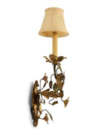 A Pair of Tole Peinte Single-Light Sconces — 20th Century