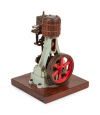 A Painted Metal Stuart No. 4 Steam Engine Model