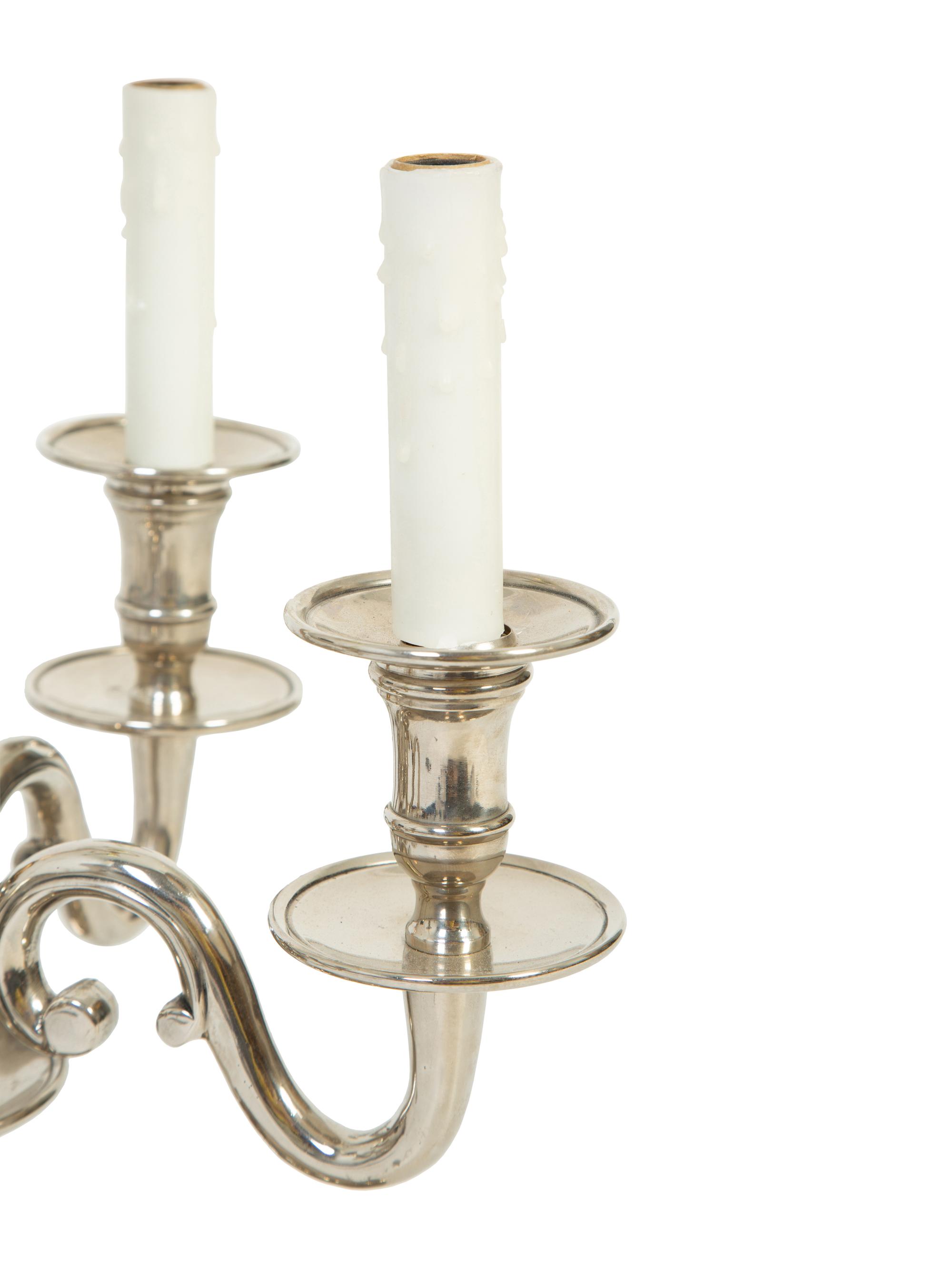 A French Silvered Brass Four-Arm Bouillotte Lamp with a Tole Shade