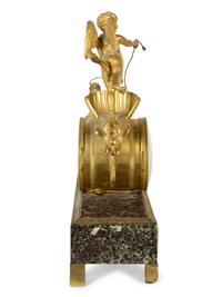 A French Gilt Bronze and Marble Mantel Clock