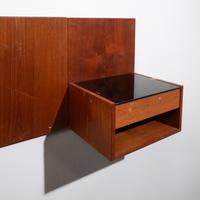 Wall-mounted king size headboard and nightstands, Getama, Denmark