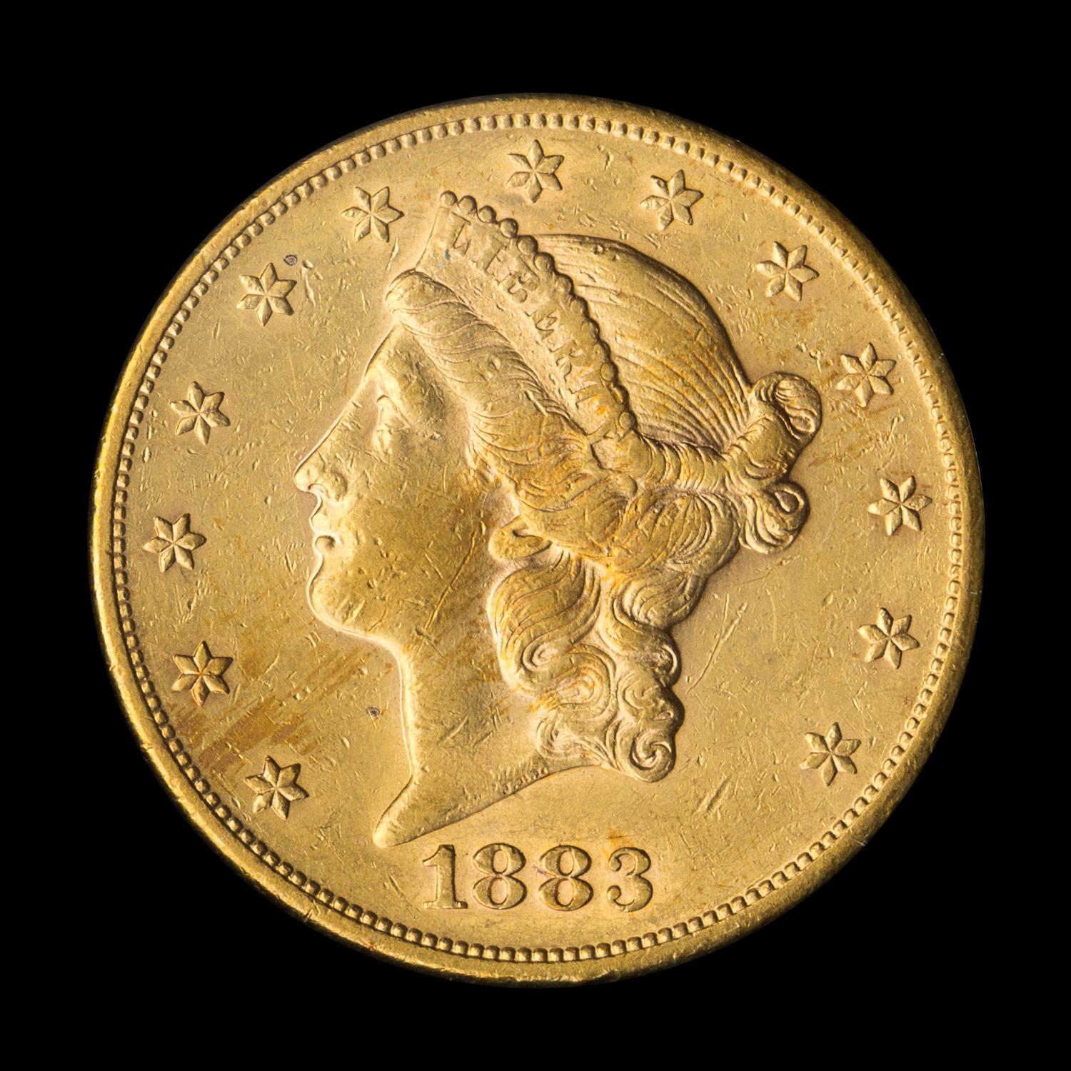 A United States 1883-S Liberty Head $20 Gold Coin