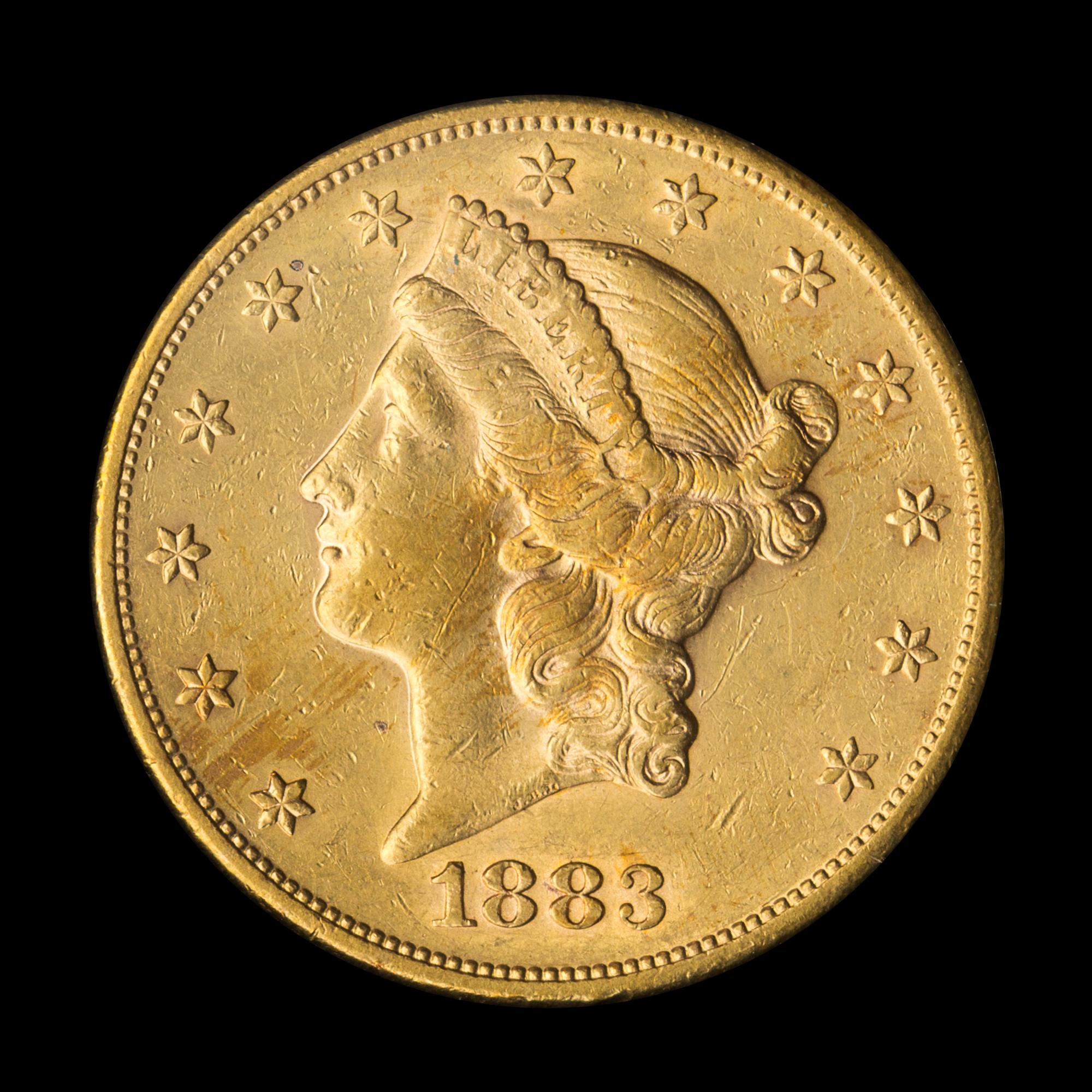 A United States 1883-S Liberty Head $20 Gold Coin