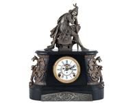 A Kroeber Saxonia Mantel Clock with Gladiator Figure