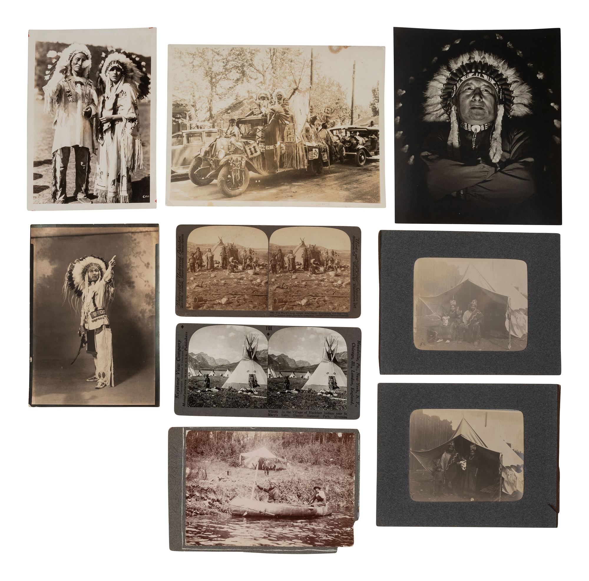 [NATIVE AMERICANS]. 50+ photos & postcards of Native Americans incl. image by RINEHART.