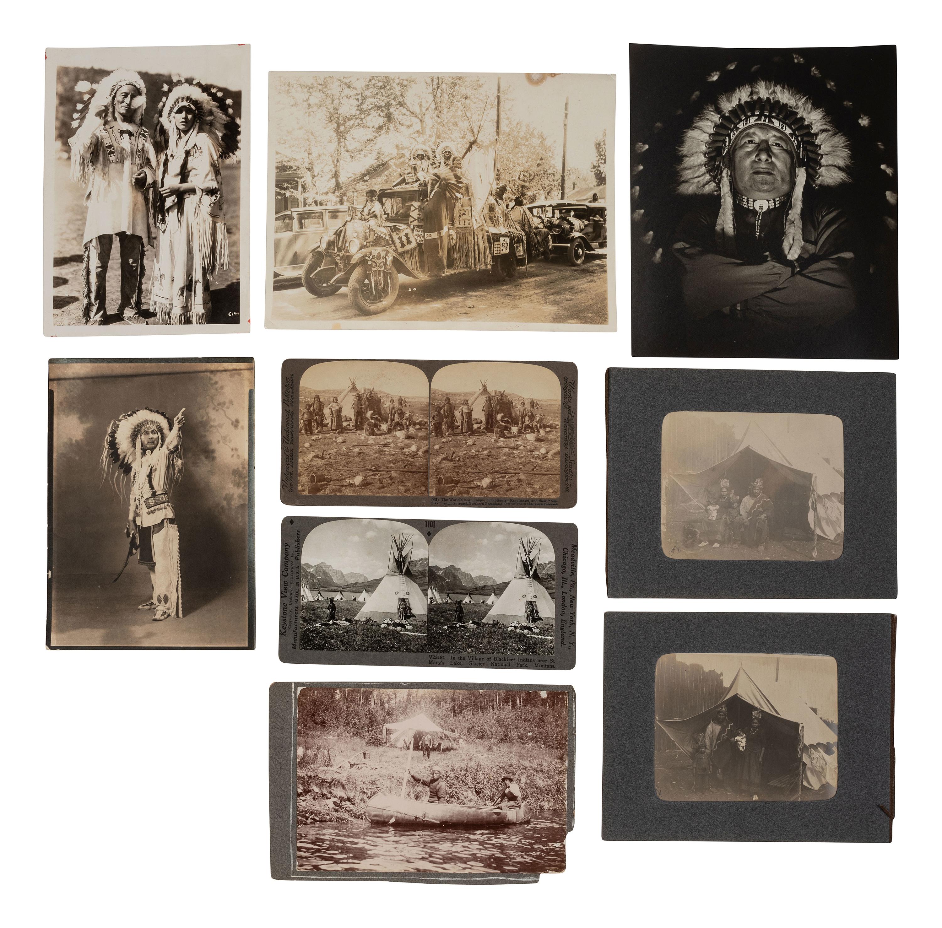 [NATIVE AMERICANS]. 50+ photos & postcards of Native Americans incl. image by RINEHART.