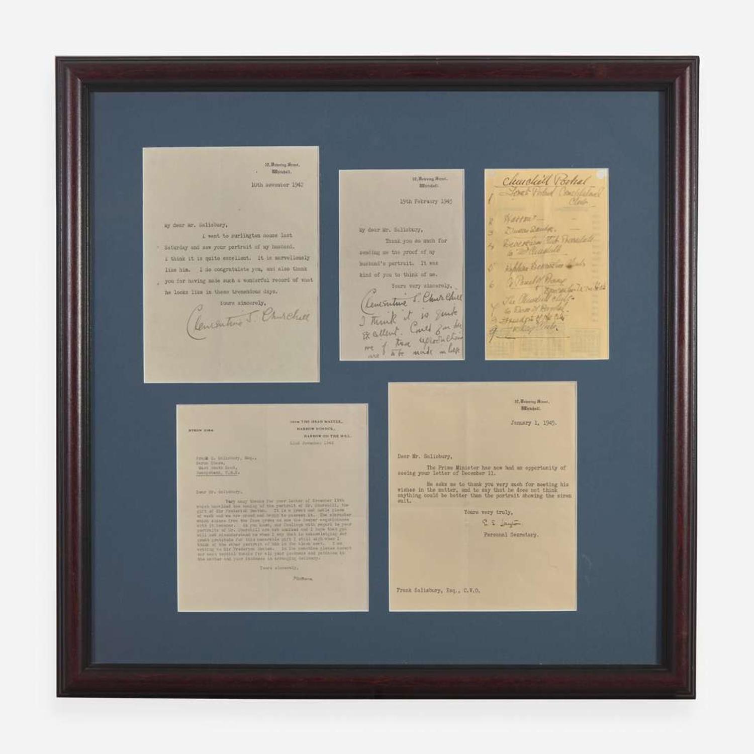 [Churchill, Winston] Churchill, Clementine Two Typed Letters, signed