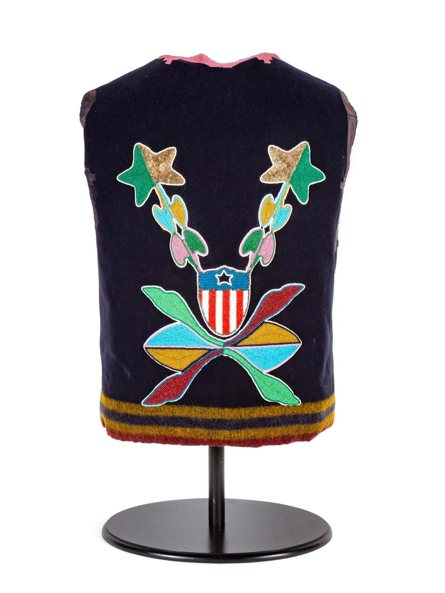 Otoe Beaded Vest, with American Flags