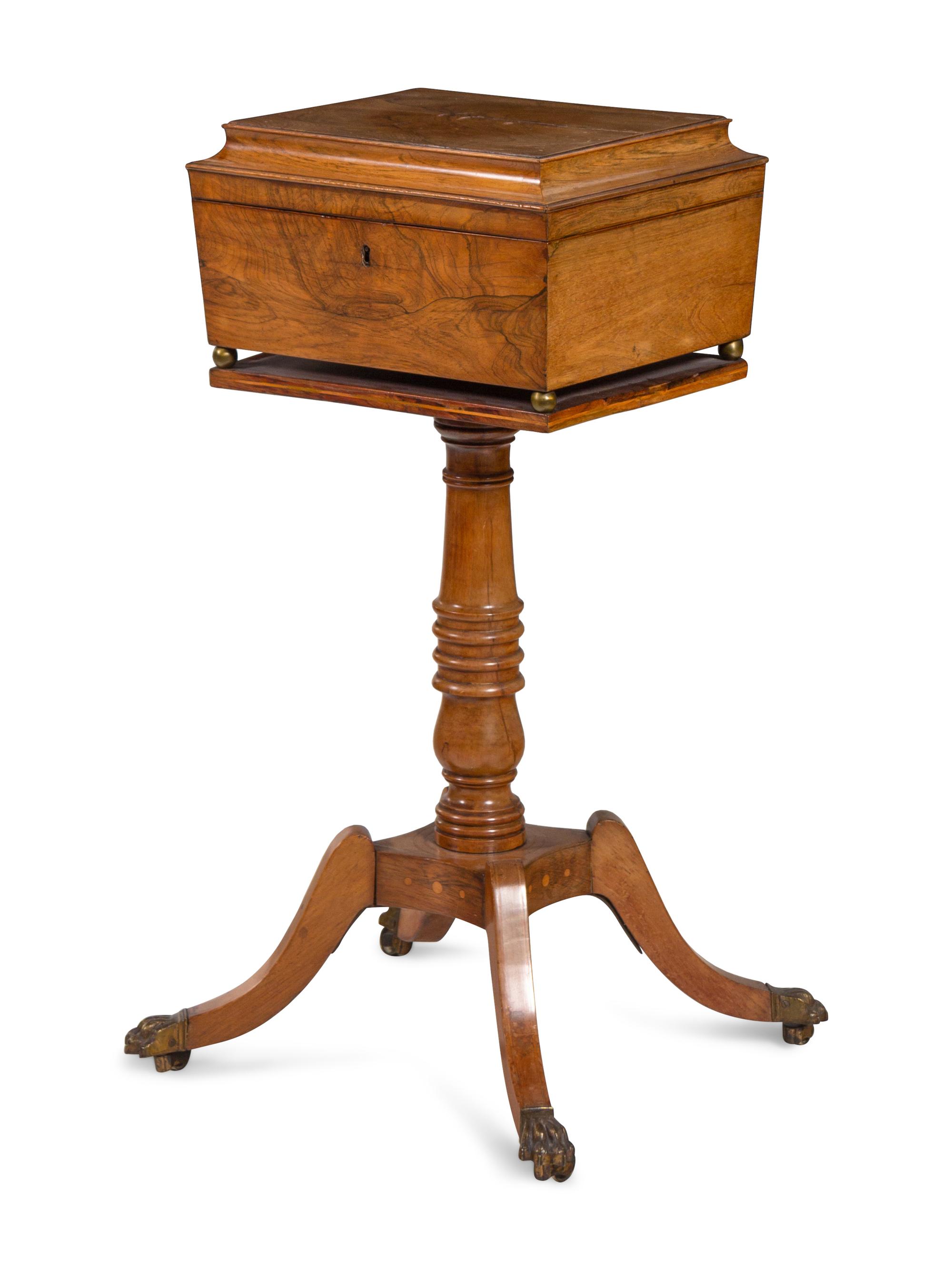 A Regency Walnut Tea Poy