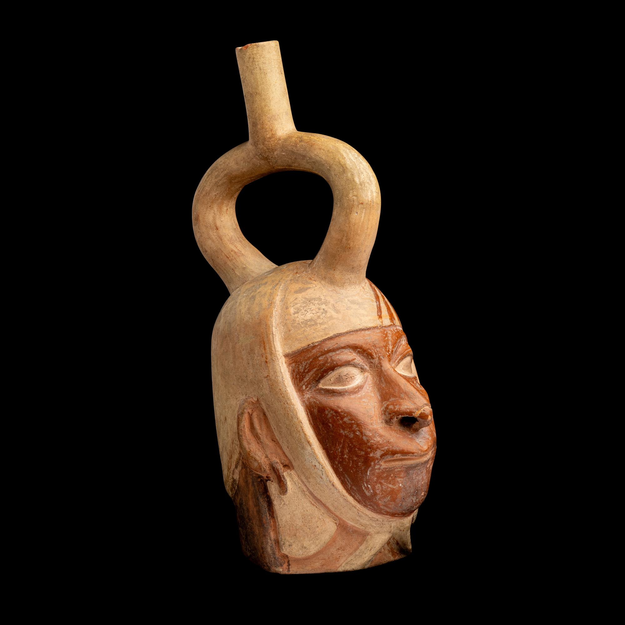 A Moche Stirrup Vessel in the Form of a Warrior