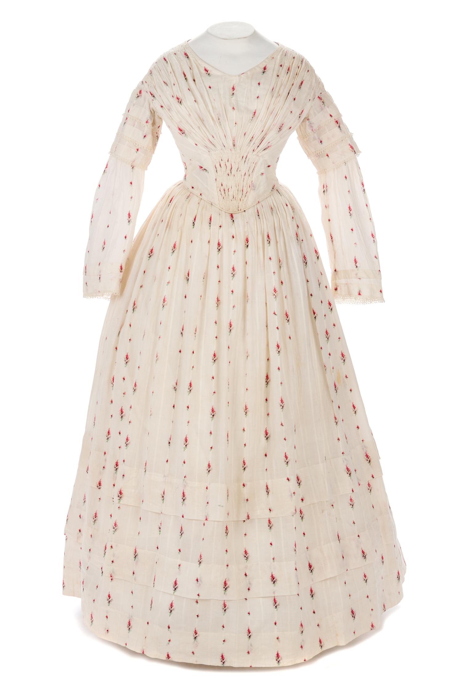 Two-Piece Abstract Printed Cotton Day Dress, 1850s
