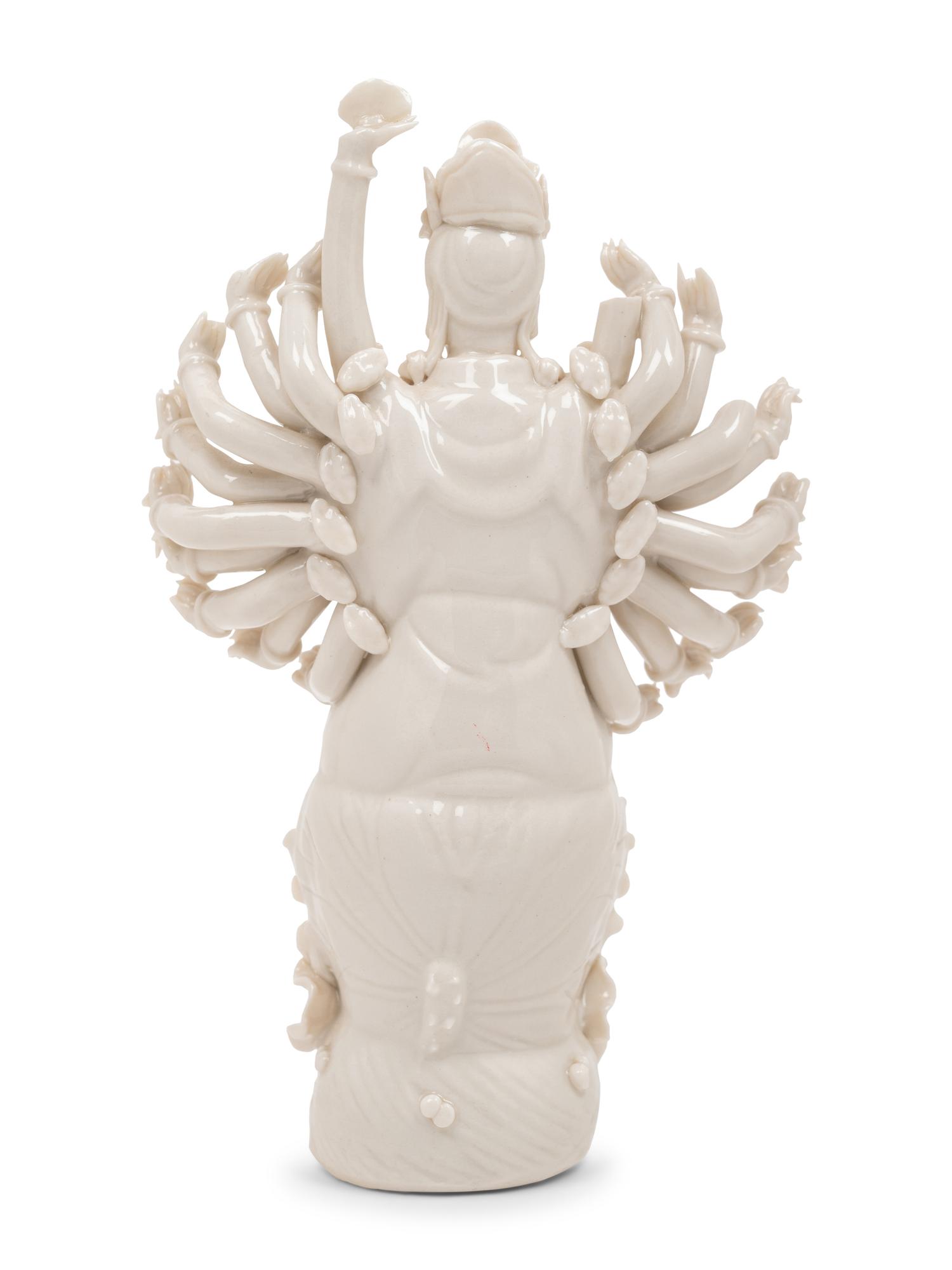 A Chinese Blanc-de-Chine Porcelain Figure of Guanyin