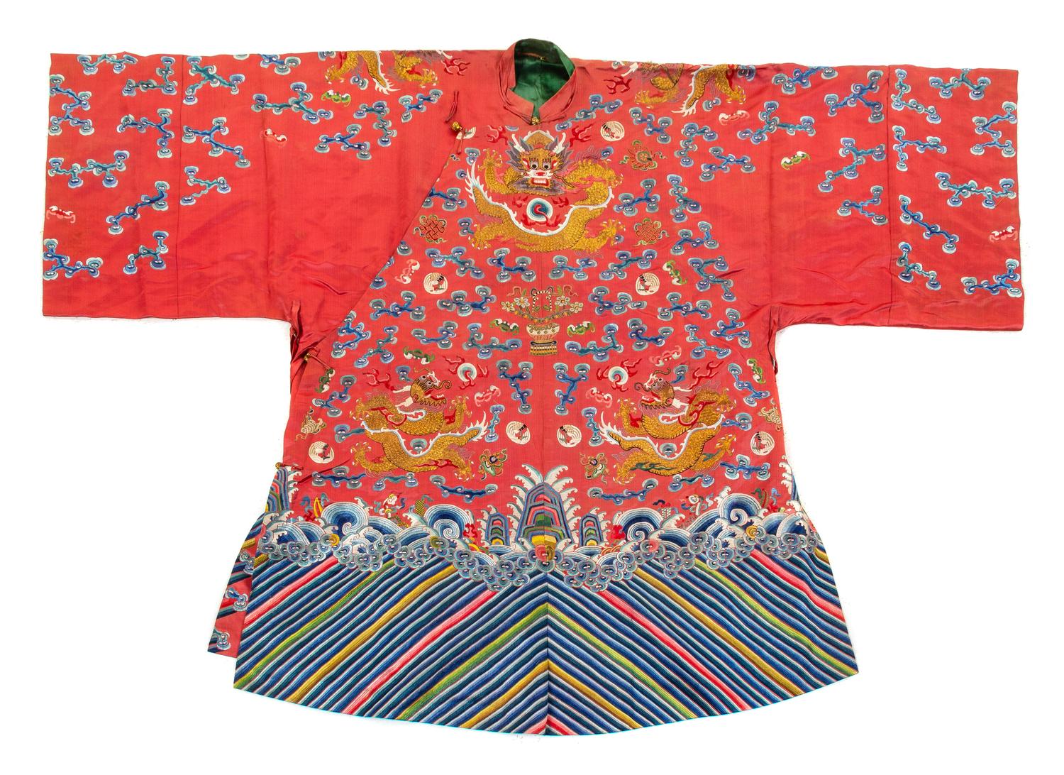 A Semi-Formal Red Ground Dragon Robe