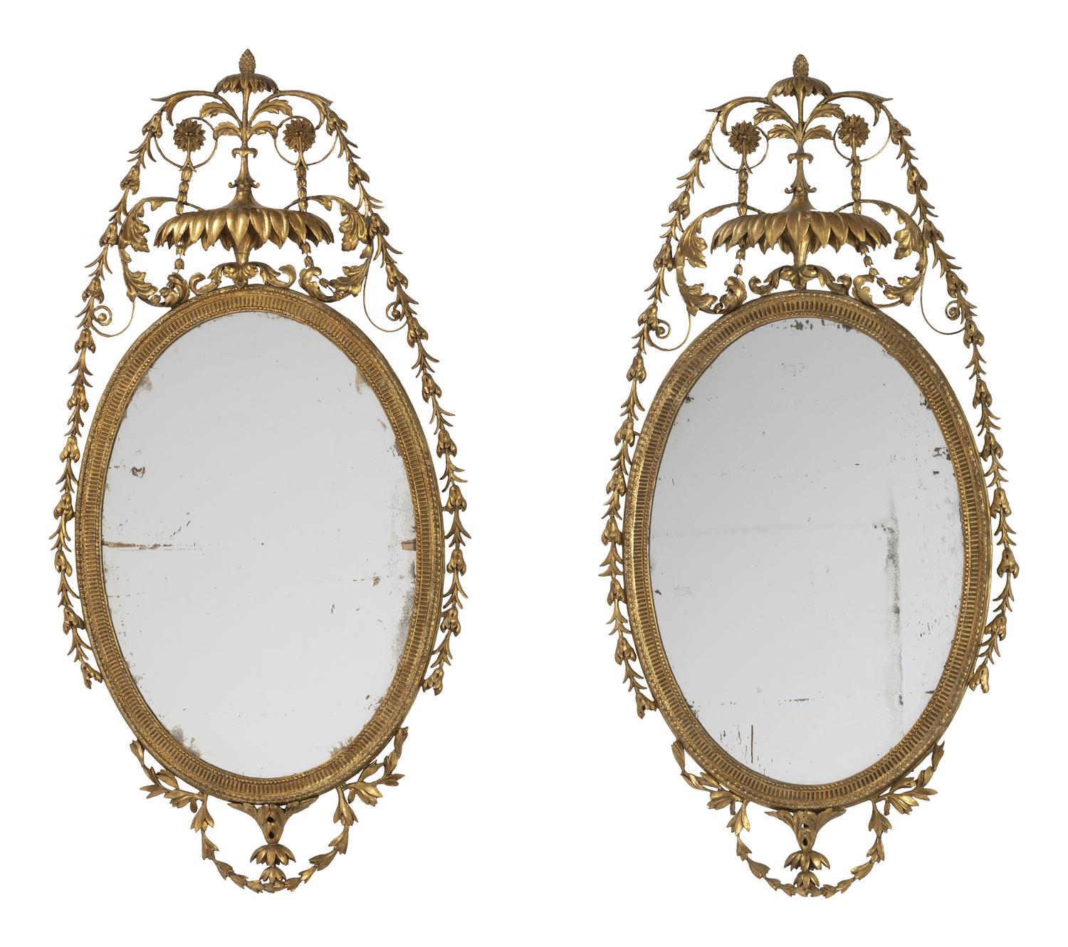 A Pair of Carved George III-Style Mirrors