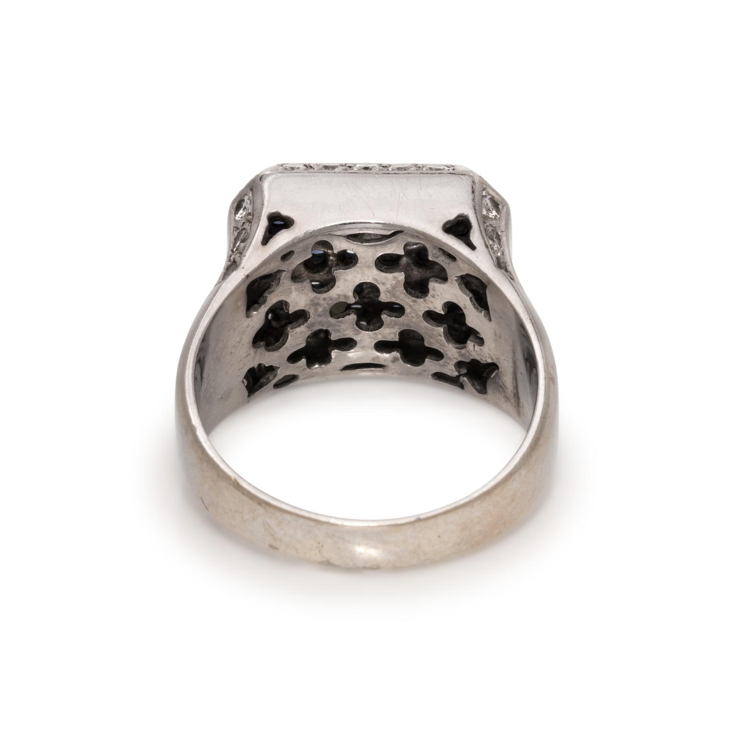 BLUE GEMSTONE AND DIAMOND RING