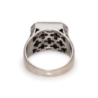 BLUE GEMSTONE AND DIAMOND RING