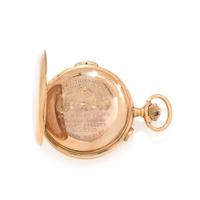 18K YELLOW GOLD CHRONOGRAPH HUNTER CASE POCKET WATCH