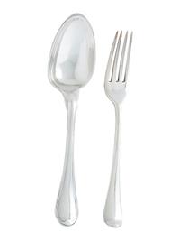 Twenty Four English Silver Forks and Twenty Four French Silver Spoons