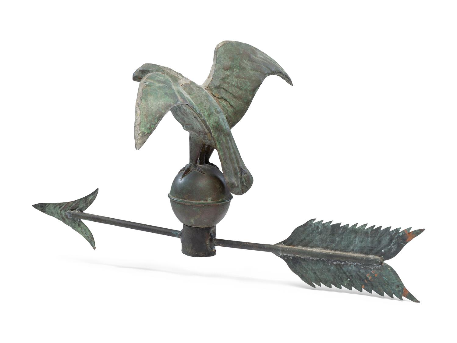 A Molded and Patinated Copper Eagle Weathervane